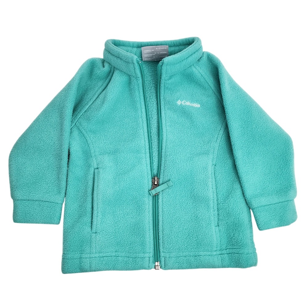 Columbia Fleece Jacket Kids 6-12 Months Teal Blue Full Zip Steens Mountain
